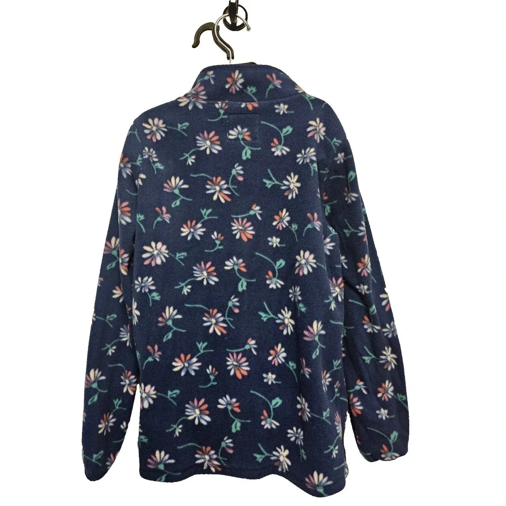 Osh Kosh B‎ Gosh fleece jacket-navy with flowers-girls size 12